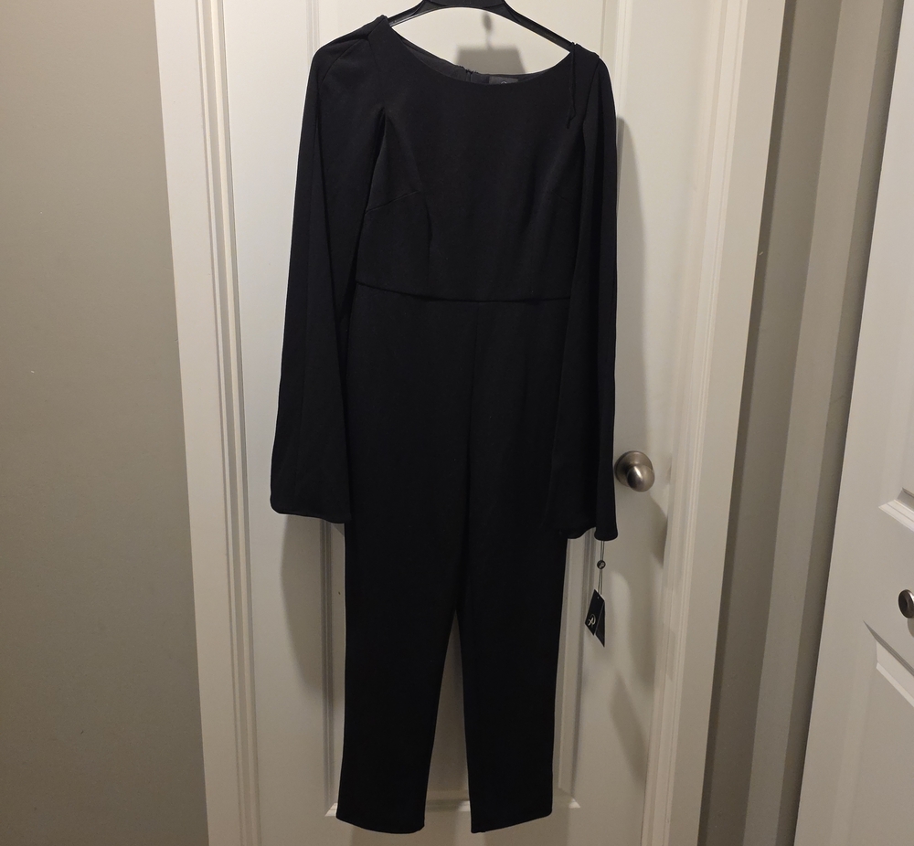 Adrianna Papell Black Long-Sleeve Jumpsuit